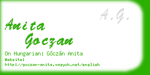 anita goczan business card